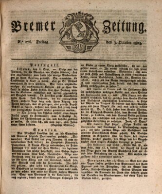 Bremer Zeitung Freitag 3. Oktober 1823