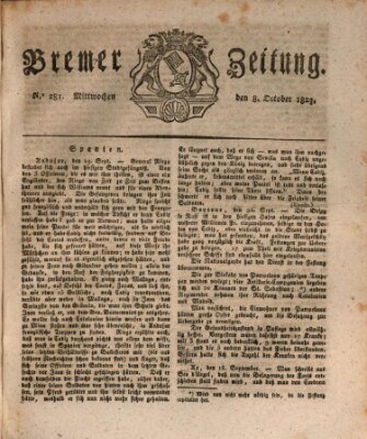 Bremer Zeitung Mittwoch 8. Oktober 1823