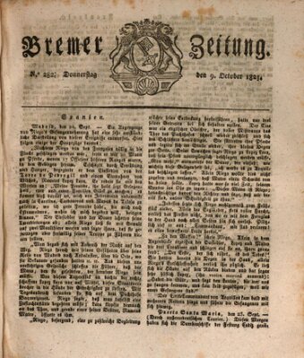 Bremer Zeitung Donnerstag 9. Oktober 1823