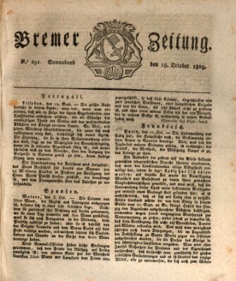 Bremer Zeitung Samstag 18. Oktober 1823