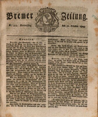 Bremer Zeitung Donnerstag 30. Oktober 1823