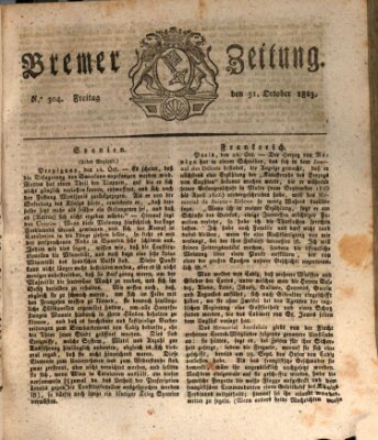 Bremer Zeitung Freitag 31. Oktober 1823