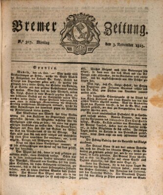 Bremer Zeitung Montag 3. November 1823