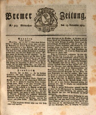 Bremer Zeitung Mittwoch 19. November 1823