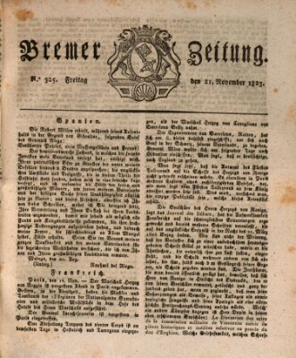 Bremer Zeitung Freitag 21. November 1823