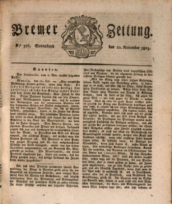 Bremer Zeitung Samstag 22. November 1823