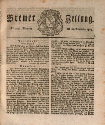 Bremer Zeitung Sonntag 23. November 1823