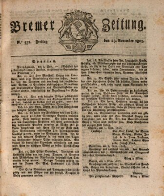 Bremer Zeitung Freitag 28. November 1823