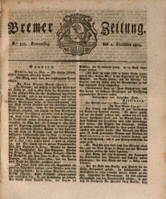 Bremer Zeitung Donnerstag 4. Dezember 1823