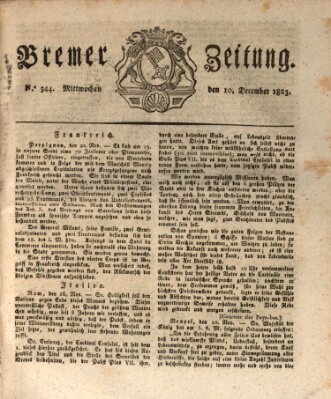 Bremer Zeitung Mittwoch 10. Dezember 1823