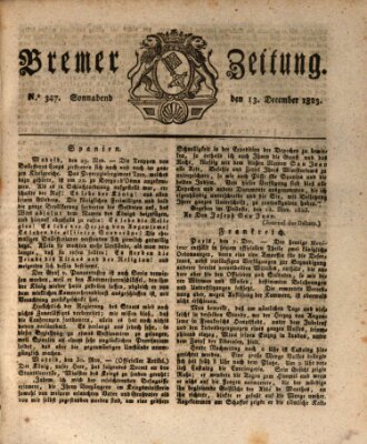 Bremer Zeitung Samstag 13. Dezember 1823