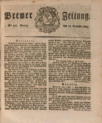 Bremer Zeitung Montag 22. Dezember 1823