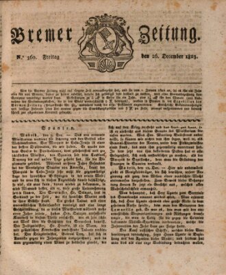 Bremer Zeitung Freitag 26. Dezember 1823