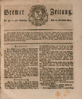 Bremer Zeitung Sonntag 28. Dezember 1823