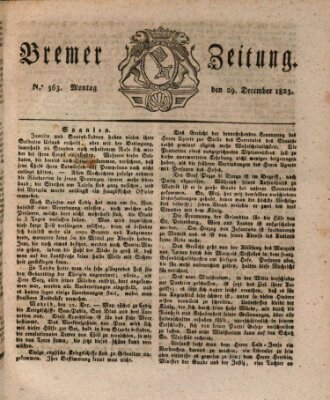 Bremer Zeitung Montag 29. Dezember 1823