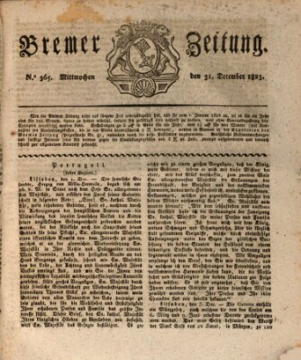 Bremer Zeitung Mittwoch 31. Dezember 1823