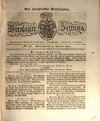 Neue Breslauer Zeitung Mittwoch 17. Januar 1821