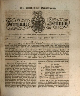 Neue Breslauer Zeitung Mittwoch 31. Januar 1821