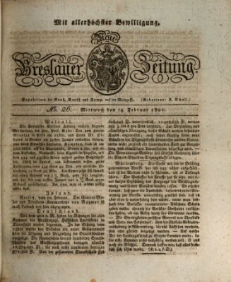 Neue Breslauer Zeitung Mittwoch 14. Februar 1821