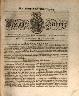 Neue Breslauer Zeitung Mittwoch 28. Februar 1821