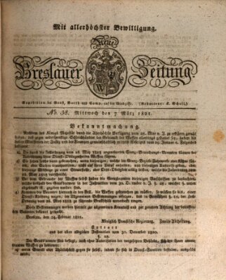 Neue Breslauer Zeitung Mittwoch 7. März 1821