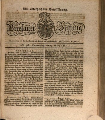 Neue Breslauer Zeitung Donnerstag 15. März 1821