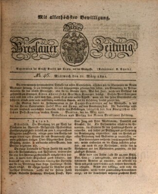 Neue Breslauer Zeitung Mittwoch 21. März 1821