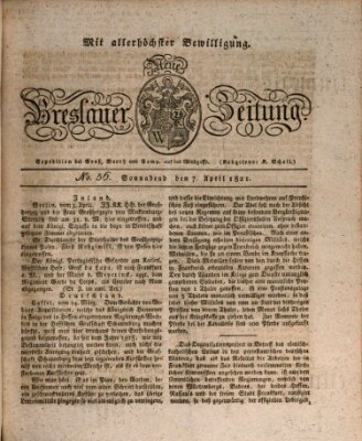 Neue Breslauer Zeitung Samstag 7. April 1821