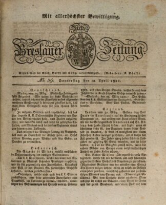 Neue Breslauer Zeitung Donnerstag 12. April 1821