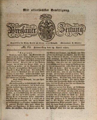 Neue Breslauer Zeitung Donnerstag 19. April 1821