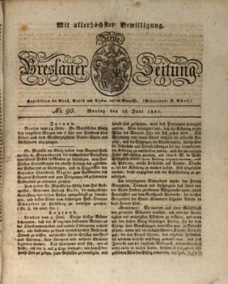 Neue Breslauer Zeitung Montag 18. Juni 1821