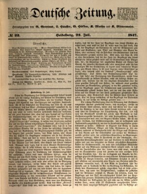 Deutsche Zeitung Donnerstag 22. Juli 1847