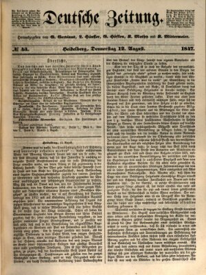 Deutsche Zeitung Donnerstag 12. August 1847