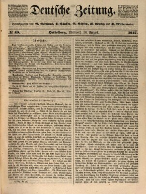 Deutsche Zeitung Mittwoch 18. August 1847