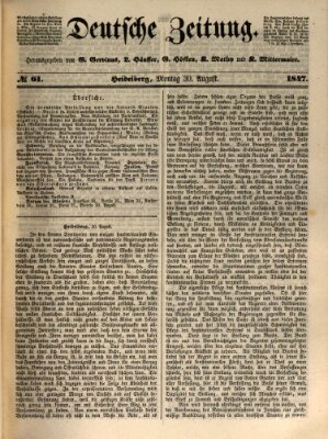 Deutsche Zeitung Montag 30. August 1847