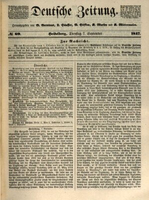 Deutsche Zeitung Dienstag 7. September 1847