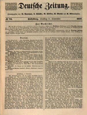 Deutsche Zeitung Samstag 11. September 1847