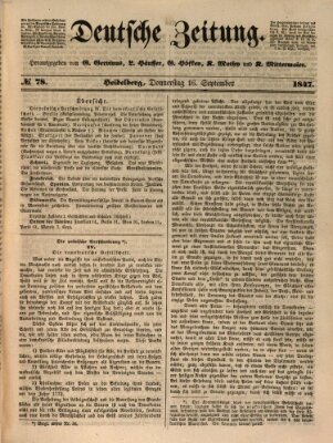 Deutsche Zeitung Donnerstag 16. September 1847