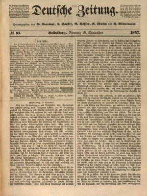 Deutsche Zeitung Sonntag 19. September 1847