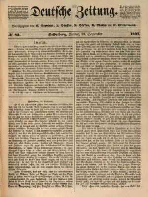 Deutsche Zeitung Montag 20. September 1847