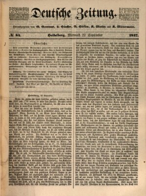 Deutsche Zeitung Mittwoch 22. September 1847