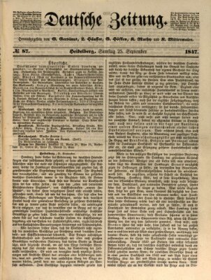 Deutsche Zeitung Samstag 25. September 1847