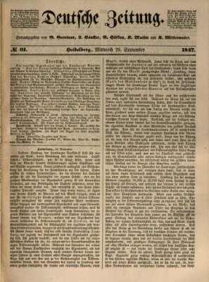 Deutsche Zeitung Mittwoch 29. September 1847