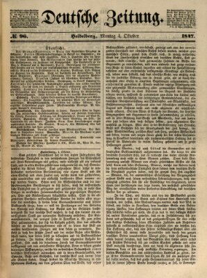 Deutsche Zeitung Montag 4. Oktober 1847