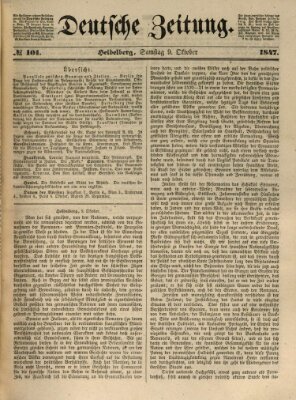 Deutsche Zeitung Samstag 9. Oktober 1847