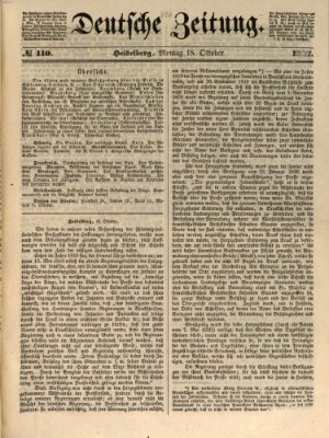 Deutsche Zeitung Montag 18. Oktober 1847