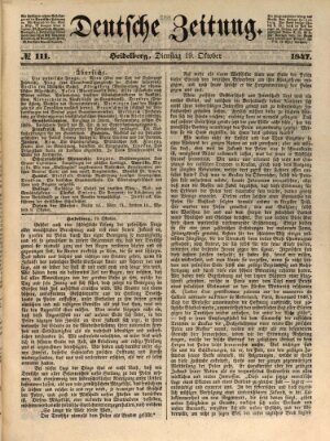 Deutsche Zeitung Dienstag 19. Oktober 1847