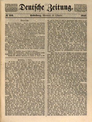 Deutsche Zeitung Mittwoch 20. Oktober 1847