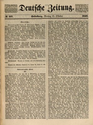 Deutsche Zeitung Montag 25. Oktober 1847