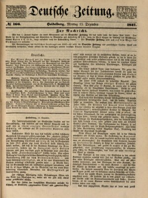 Deutsche Zeitung Montag 13. Dezember 1847